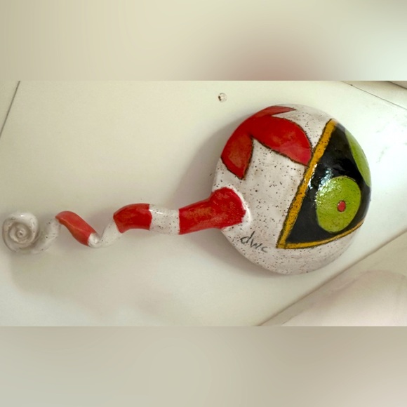 THREE WHEEL STUDIO Dwo Wen Chen Signed Pottery Serving Spoon & Fork Sculpture - Picture 4 of 7